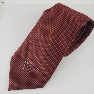 Virgina Tech Orange and Maroon  tie. 100% polyester